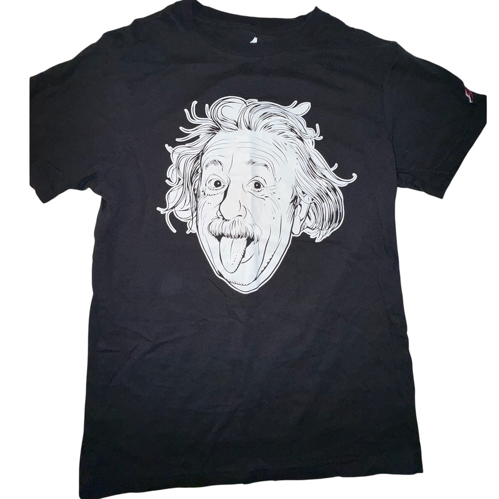 League 91 Albert Einstein Princeton Graphic T-Shirt Black Cotton Small